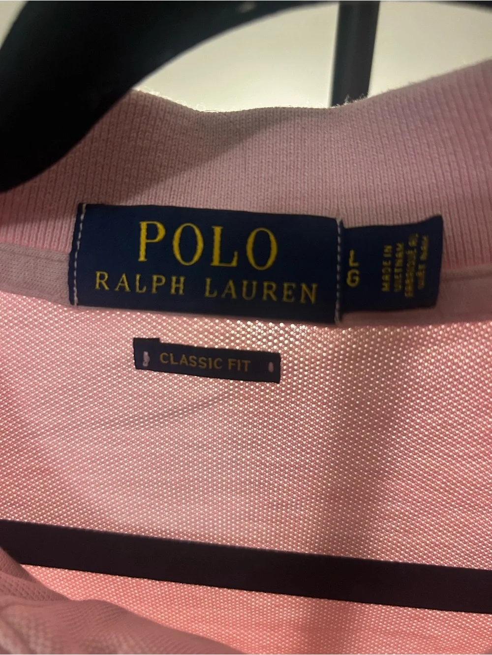Ralph Lauren Men’s Light Pink Polo with Navy Pony